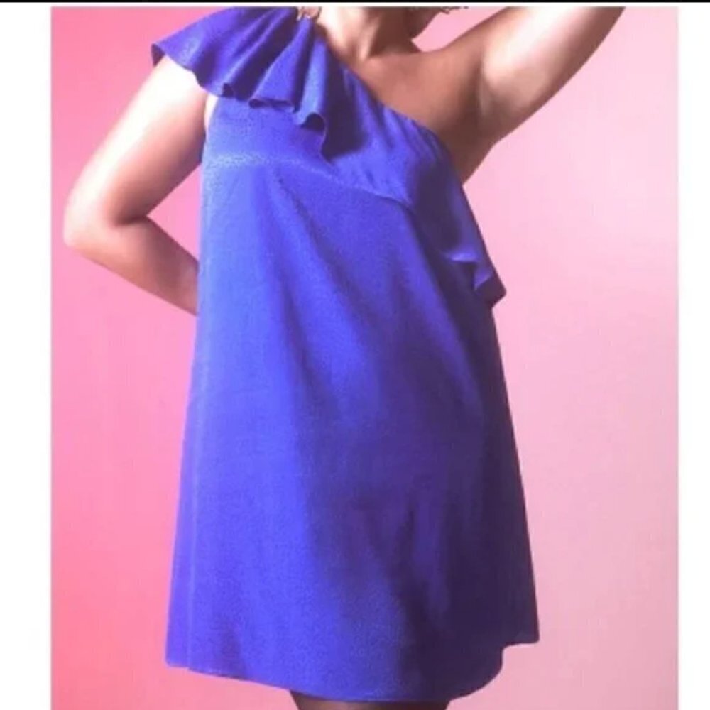 Anthropologie Ruffled One-Shoulder Mini Dress